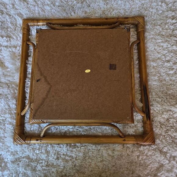 Bamboo/ Rattan Square Mirror Mid Century Modern  Bohemian - Picture 7 of 7